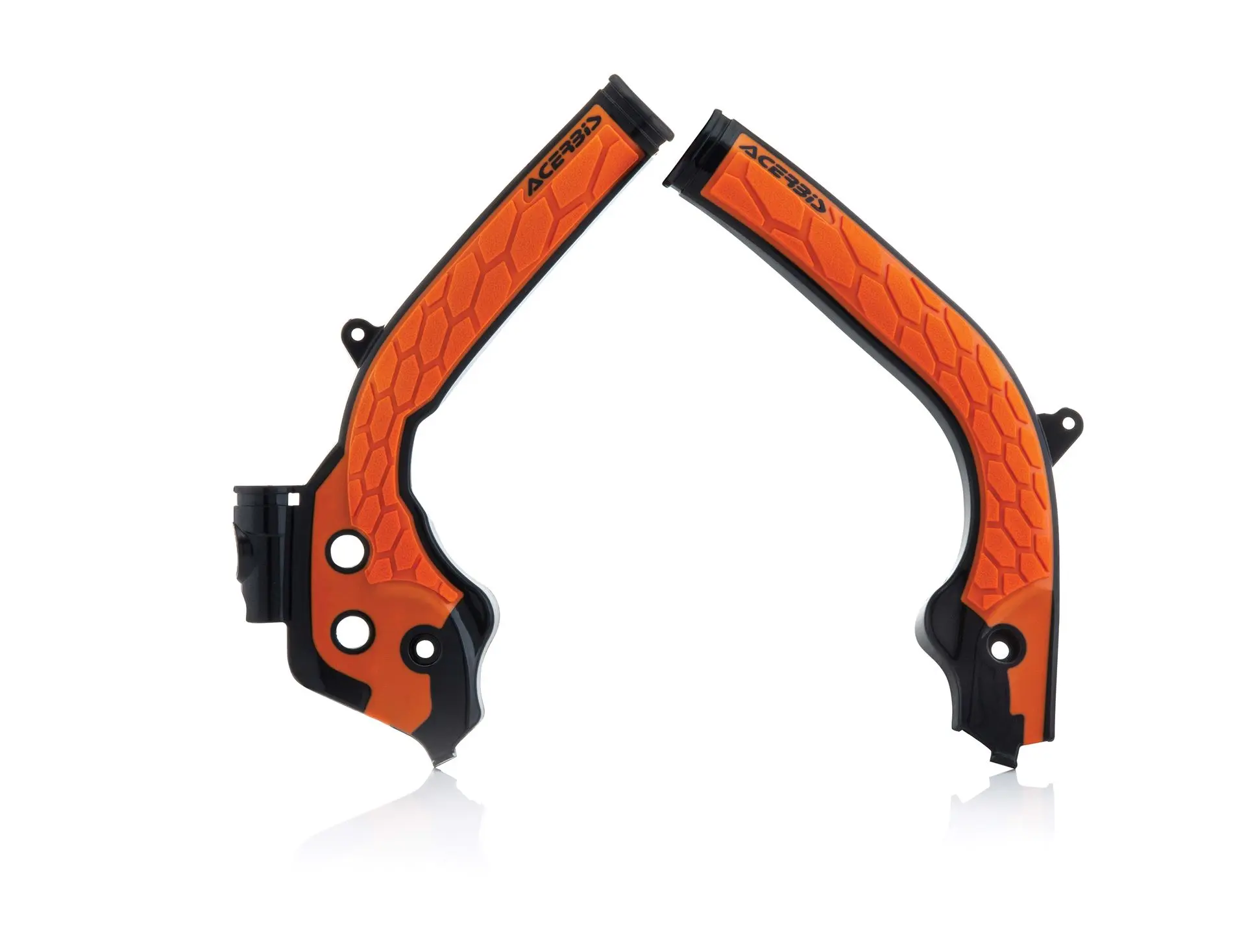 ACERBIS kryty rámu X-GRIP KTM EXC / EXC-F 17-19, SX /SX-F 16-18, HUSQVARNA FC / TC 16-18, FE / TE 17-19 barva černá / oranžová (ACERBIS kryty rámu)