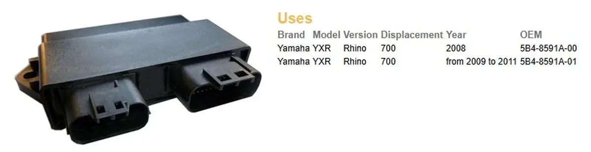 DZE jednotka zapalování CDI YAMAHA YXR 700 RHINO 08-11 (OEM 5B4-8591A-00, 5B4-8591A-01) (DZE jednotka zapalování CDI YAMAHA YXR 700 RHINO 08-11 (OEM)