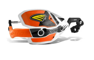 CYCRA kryty páček hliníkové s upevněním (28,6mm) model ULTRA PROBEND RACER PACK CRM barva bílá/oranžová (CYCRA kryty páček hliníkové s upevněním)