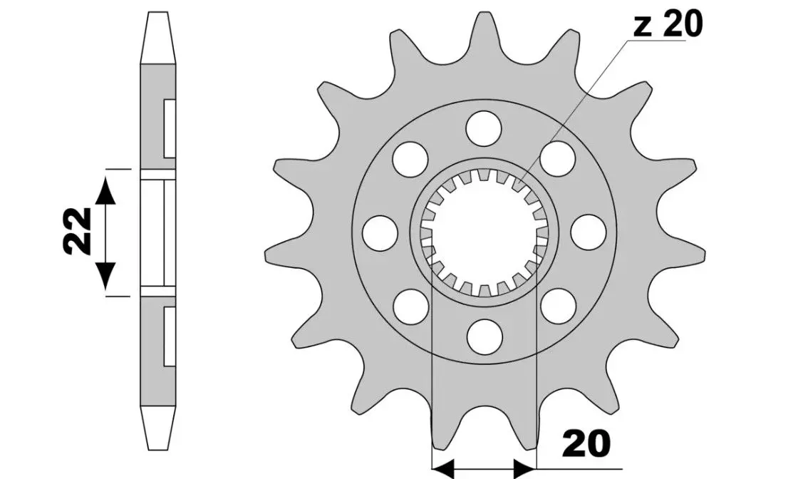 JR řetězové kolečko přední 2103 14 YAMAHA YZF 250 02-09 (+1) (JR řetězové kolečko přední 2103 14 YAMAHA YZF 250 02-09 (+1))