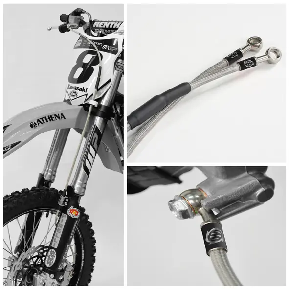 MOTO-MASTER brzdová hadička v ocelovém opletení přední GASGAS, HUSQVARNA, KTM SX/SXF 125/450 04- CROSS (MOTO-MASTER brzdová hadička v ocelovém)