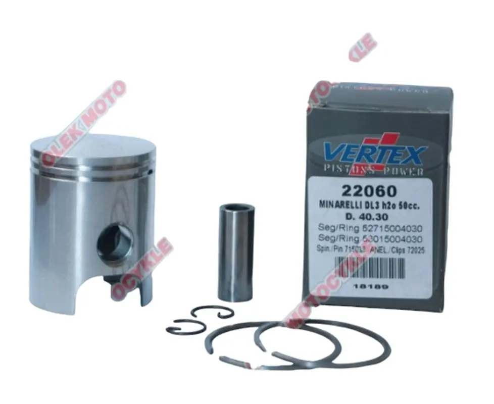 VERTEX píst MINARELLI 50,WATER COOLED 40,80 mm (+0,50 mm) (kroužky 53015004080 x 1, 52715004080 x 1) (22060050) (VERTEX píst MINARELLI 50,WATER)