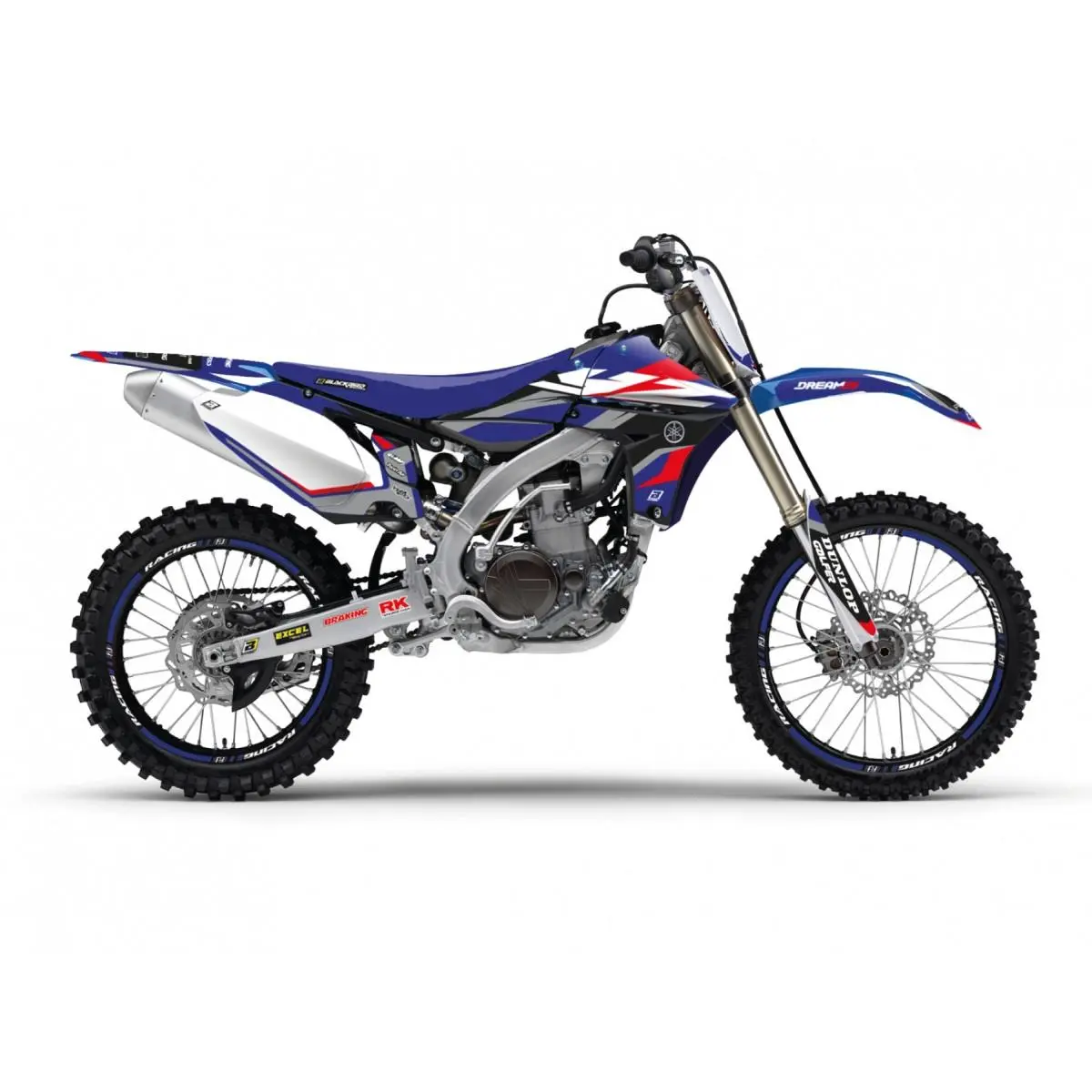 BLACKBIRD sada nálepek (polepů) YAMAHA YZ 450F '10-'13 DREAM 5 CHROME EFX barva modrá černá (BLACKBIRD sada nálepek (polepů) YAMAHA YZ 450F '10-'13)