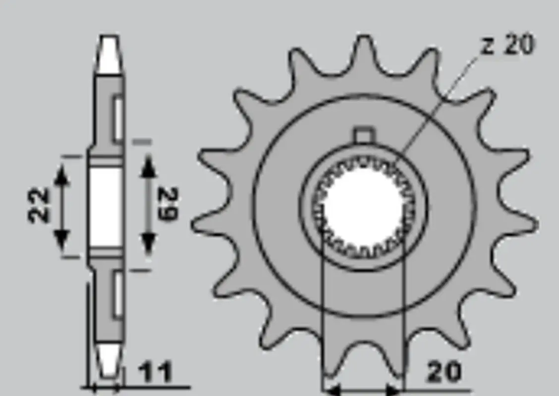 GROSSKOPF řetězové kolečko přední 2275 14 SHERCO 125 SE-R '18-21, 250 SE F/SE F-R '14-20, 300 SE F '14-20 (drážkování 20 Z.) (GROSSKOPF řetězové)