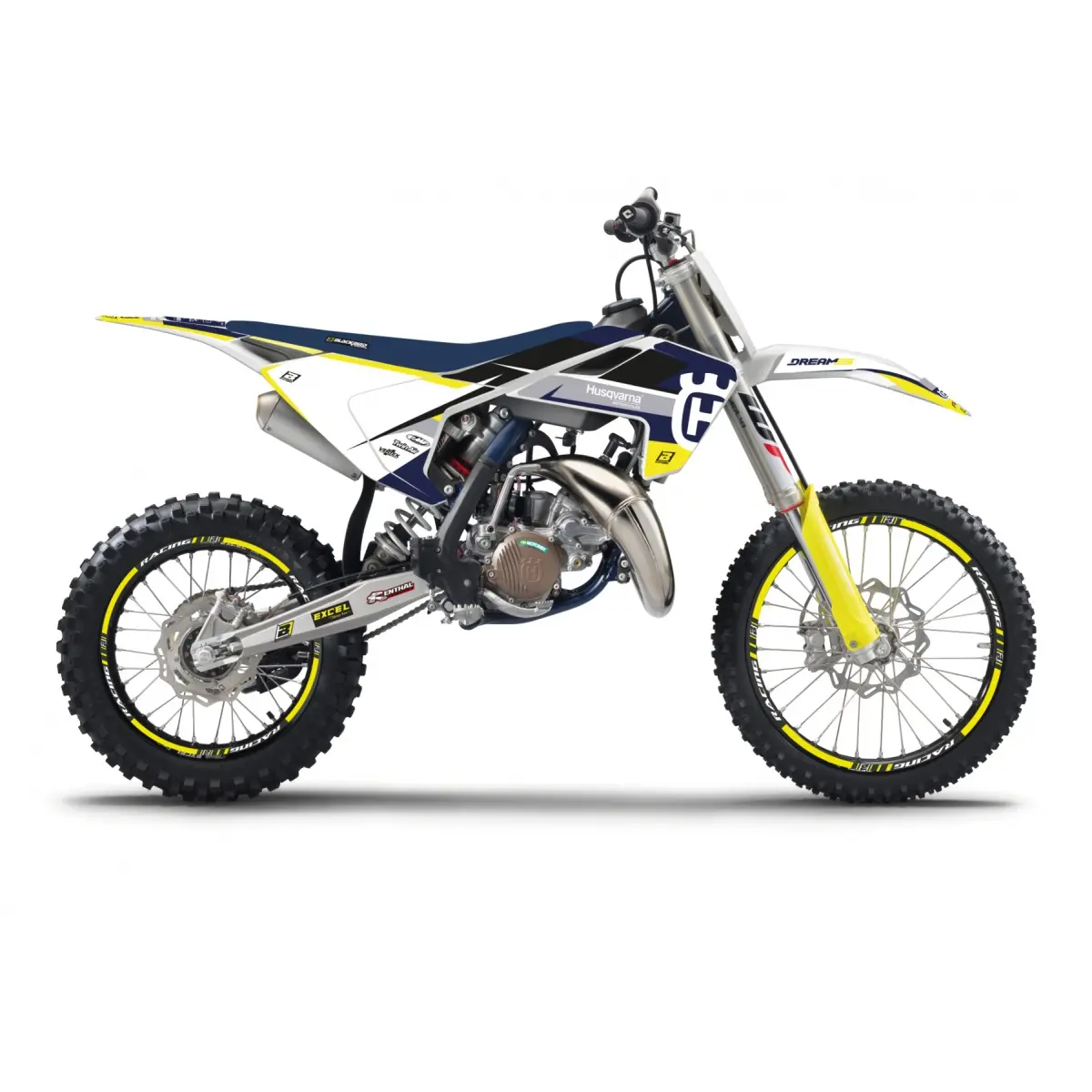 BLACKBIRD sada samolepek (dýhy) HUSQVARNA TC 85 18-24 DREAM 5 barva žlutá černá bílá modrá (BLACKBIRD sada samolepek (dýhy) HUSQVARNA TC 85 18-24)