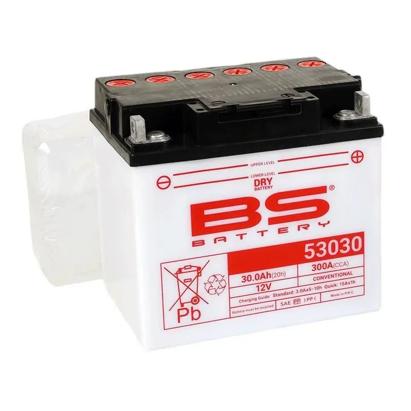 BS akumulátor 53030 (B60-N30L-B) 12V 30AH 186X130X171 (300A) BMW R60/6/7/R65/R75/6/7/R80/7/RT/R90/6/S 69-95, R100/7/CS/RS/RT/S/T/R100GS/R/RS/RT 76-95,