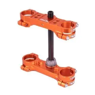 XTRIG vzpěry předního odpružení ROCS TECH TRIPLE CLAMPS KTM SX 65 '24-'25; HUSQVARNA TC 65 '24-'25; GAS-GAS MC 65 '24-'25 (OFFSET 22mm) barva oranžová