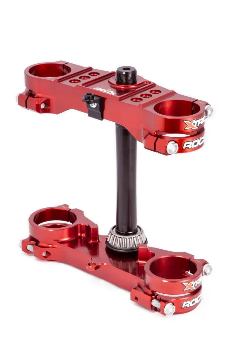 XTRIG vzpěry předního odpružení ROCS TECH TRIPLE CLAMPS KTM SX 85 '25-'26; HUSQVARNA TC 85 '25-'26; GAS GAS MC 85 '25-'26 (OFFSET 14mm) barva červená