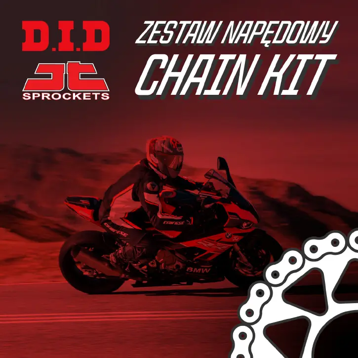 DID kompletní řetězová sada KAWASAKI VN 800 VULCAN '97-'05 (17/42/530ZVMX-114) (řetězová kolečka JT, přední s gumou, řetěz DID ZVMX, spojka) (DID)