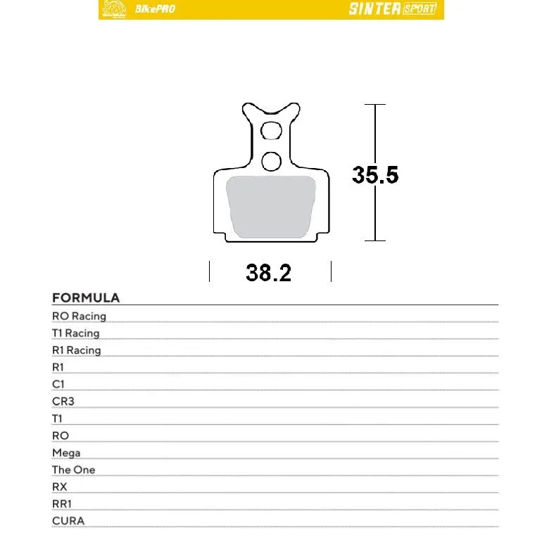 MOTO-MASTER BIKE PRO brzdové destičky sintrované sport kovové vhodné pro FORMULA CURA, RO závodní, T1 závodní, R1 závodní, R1, C1, CR3, T1, RO, MEGA,