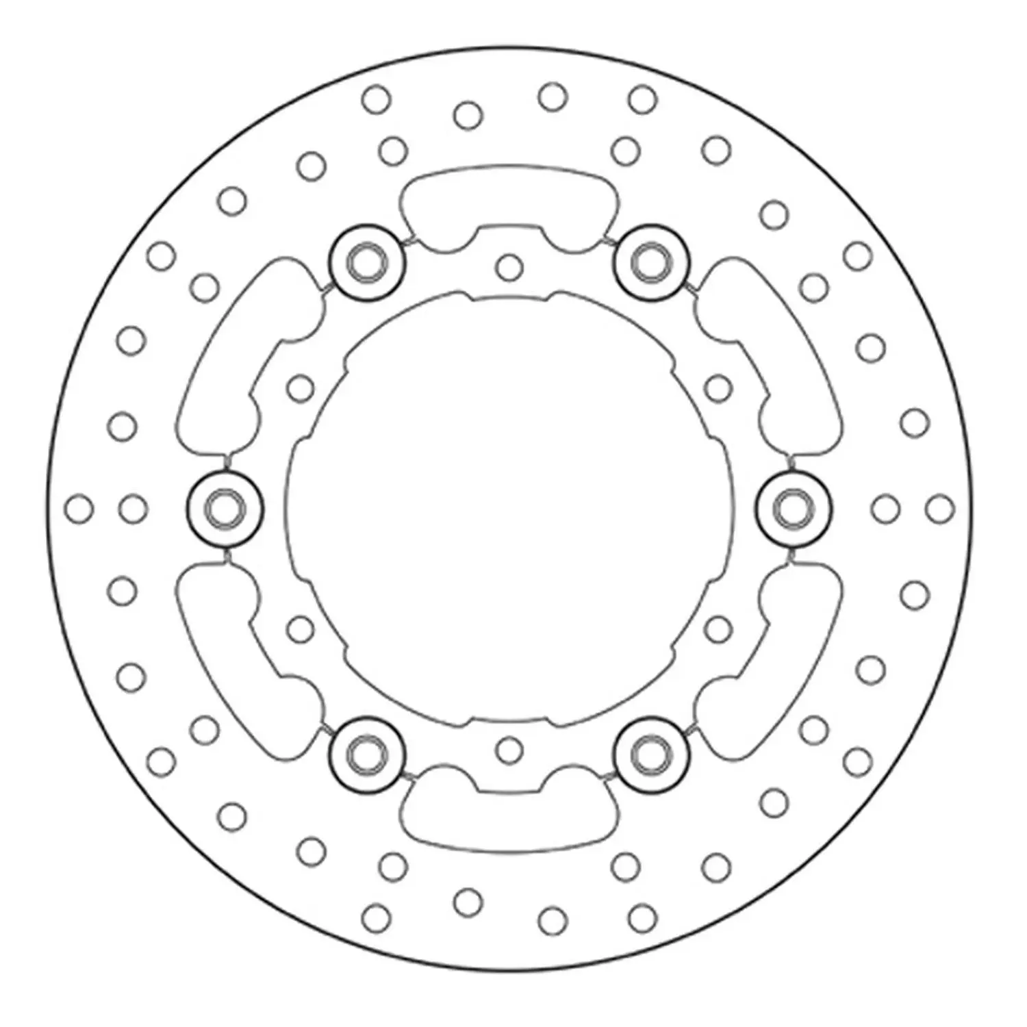 BREMBO zadní plovoucí brzdový kotouč KTM LC8 950 SUPER ENDURO R '06-'08, LC8 990 ADVENTURE R / S '06-'12 (240X110X5MM) (6X6,6MM) (BREMBO zadní)
