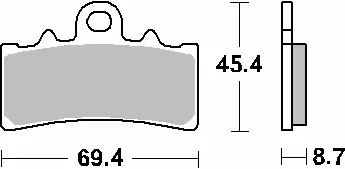 SBS brzdové destičky KH606 závodní DUAL CARBON KTM RC 250 14-15, RC 390 14-22 barva zlatá přední (SBS brzdové destičky KH606 závodní DUAL CARBON KTM)