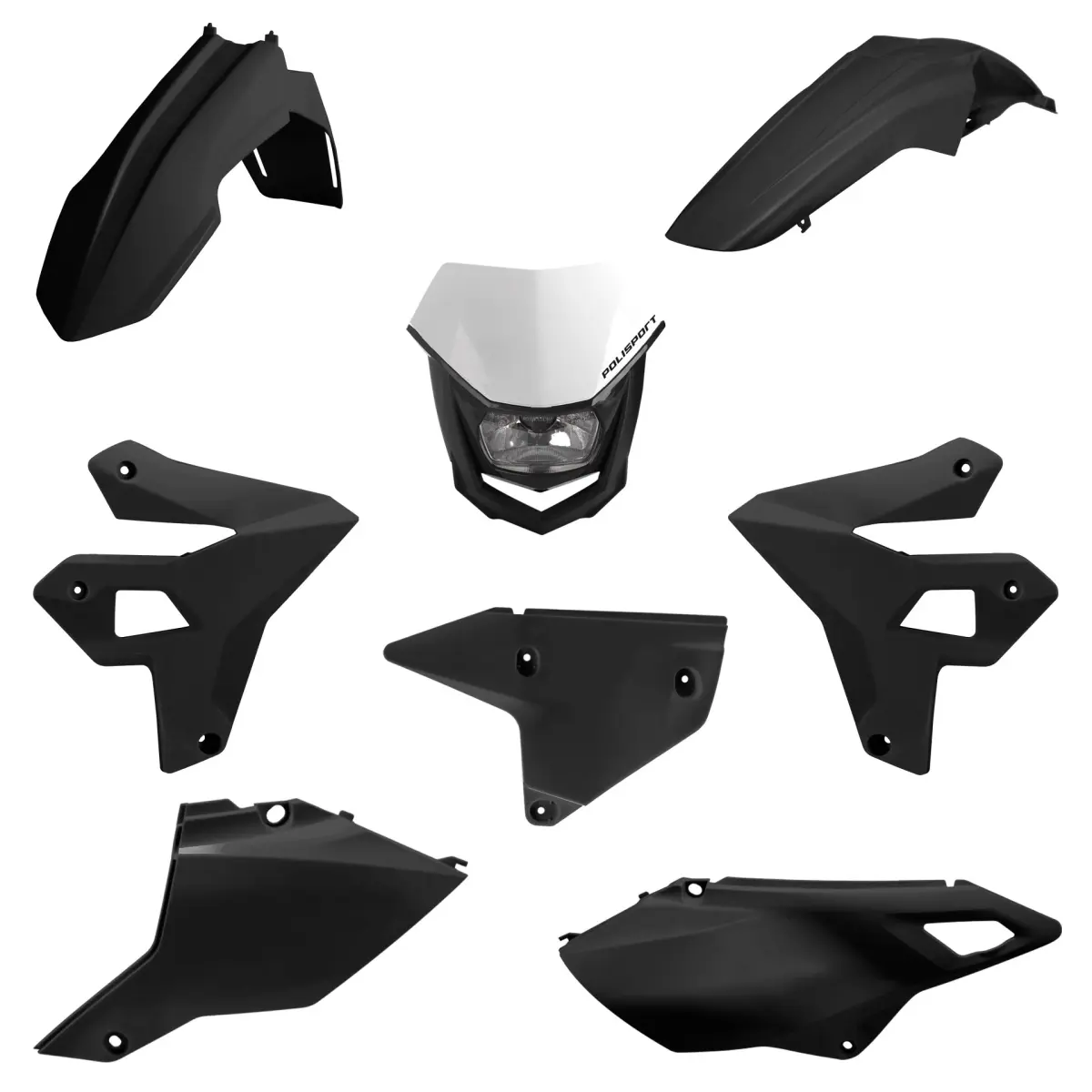 POLISPORT kompletní sada plastů SUZUKI DR-Z 400 (DRZ400) 00-25 v sadě přední světlo (restyling) barva černá (POLISPORT kompletní sada plastů SUZUKI)