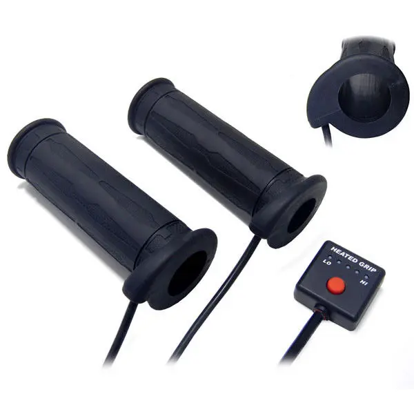 KOSO gripy vyhřívané s ovladačem ATV/sněžný skútr (22mm 7/8) délka 130mm (HG-07 struktura) 5 úrovní vyhřívání (OF769, OF770) (EL) ( )