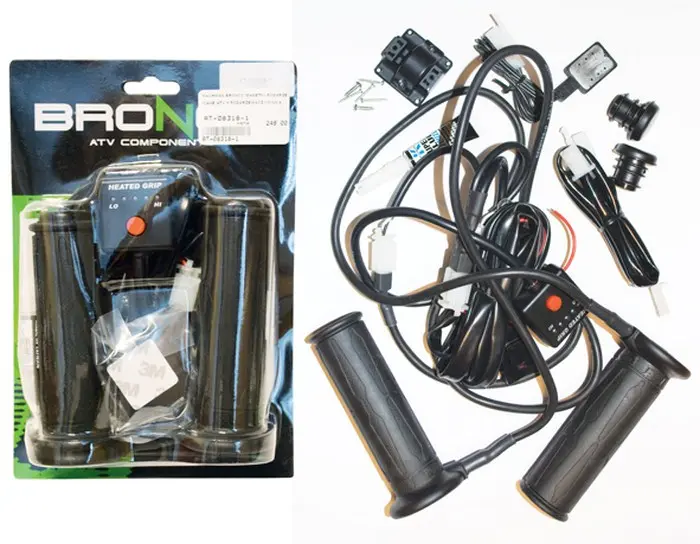 BRONCO gripy vyhřívané ATV + ohřívač palce - černý ovladač (EL) ( )