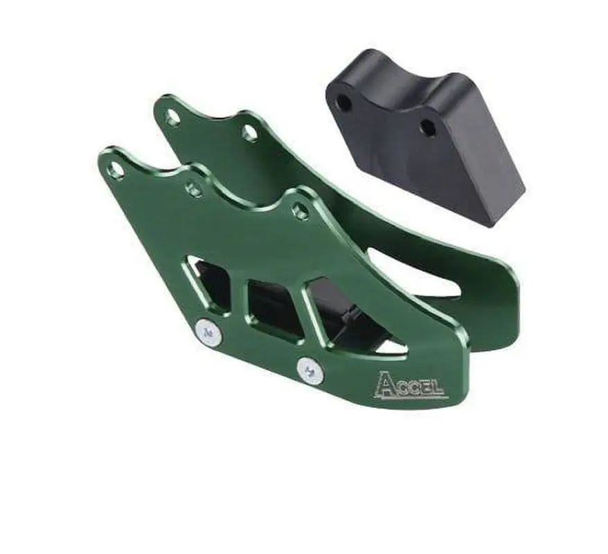 ACCEL vodítko řetězu kompletní KAWASAKI KX125/250 97-06, KXF250 04-05, SUZUKI RMZ 250 04-06 barva zelená (ACCEL vodítko řetězu kompletní KAWASAKI)