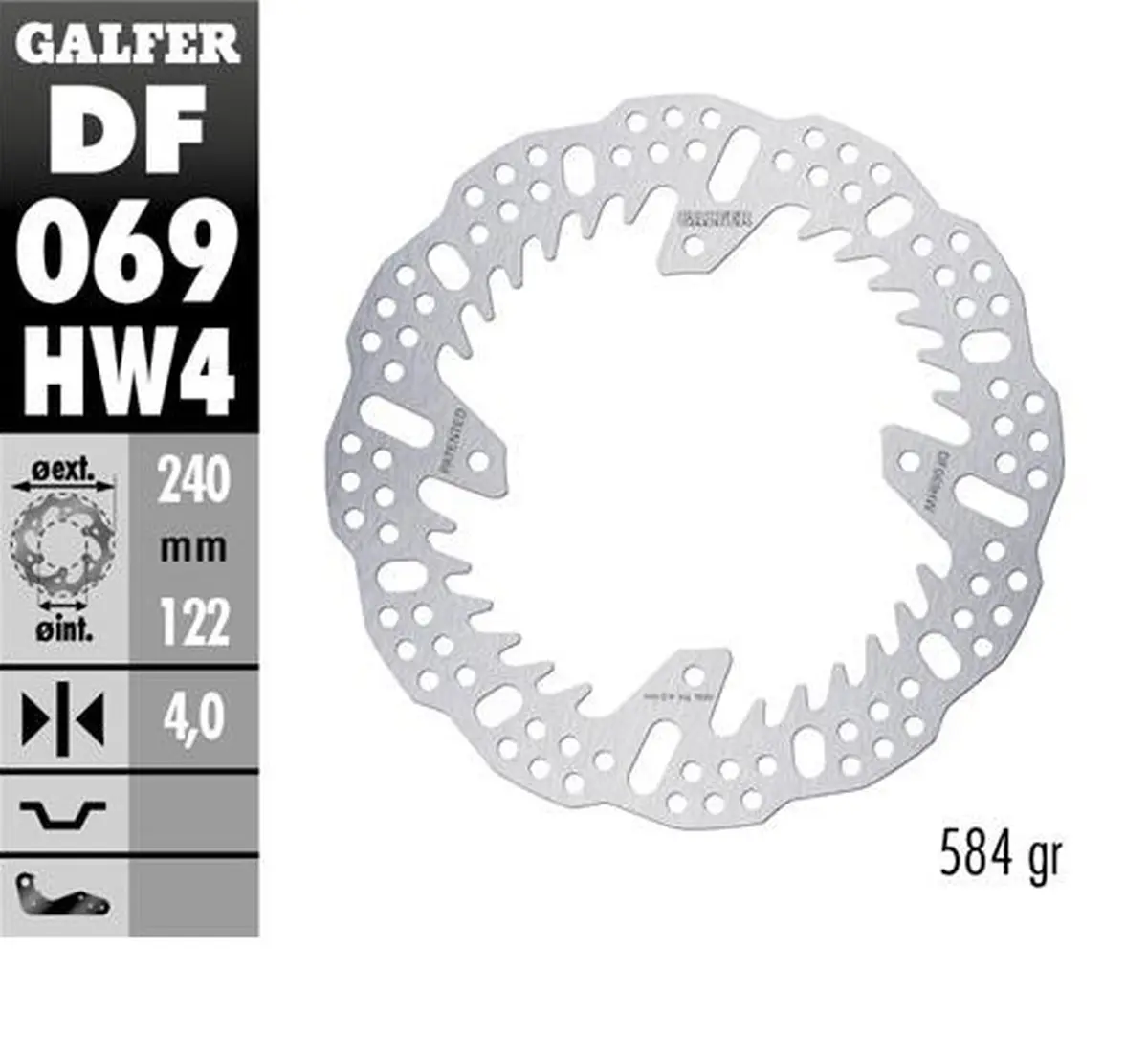 GALFER brzdový kotouč zadní HONDA CR 125/250; CRF250R 04-23; CRF 450R 09-23 (240X140X4mm) SHARK ENDURO MX ( )