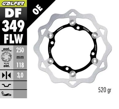 GALFER brzdový kotouč plovoucí 250mm SUZUKI RMZ 250 07- ,RMZ 450 05- (GALFER brzdový kotouč plovoucí 250mm SUZUKI RMZ 250 07- ,RMZ 450 05-)