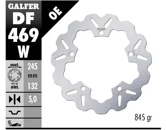 GALFER brzdový kotouč zadní YAMAHA MT 07 (ABS) 14-20; TRACER 700/850/890 GT 16-; SRX 700 15-; XTZ 700 TENERE 19-23; MT 09 13-23; XSR 900 15-23 (WAVE
