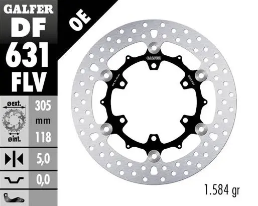 GALFER přední brzdový kotouč BMW K100/K1100/R850/R1100 (305X118X5) (GALFER přední brzdový kotouč BMW K100/K1100/R850/R1100 (305X118X5))