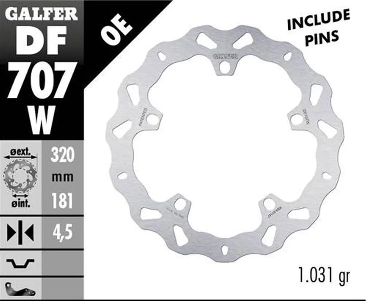 GALFER brzdový kotouč přední BMW F 800R/S/ST/GT 09-; F 900XR 20-; R 850R/RT 04; R 1100S 01-; R 1100/1500/1200/1250S/R/RT/S/ST/GS 01-; K