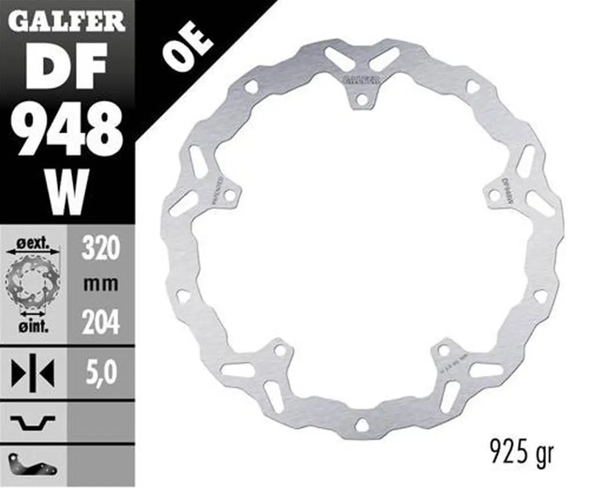 GALFER přední brzdový kotouč KTM RC 125 22-23; RC 200 22-23; RC 390 22-23 (WAVE FIXED) (320X204X5mm) (GALFER přední brzdový kotouč KTM RC 125 22-23;)