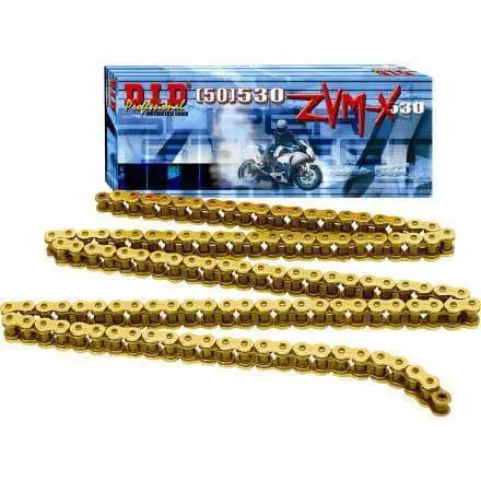 DID hnací řetěz 50(530)ZVMXGG-106 (106 článků) X-RING zlatá / zlatá (50ZVMXGG106) (50ZVMXGB-106) rozpojený + nýtovací spojka (50ZVMXGG-106) - VÝPRODEJ