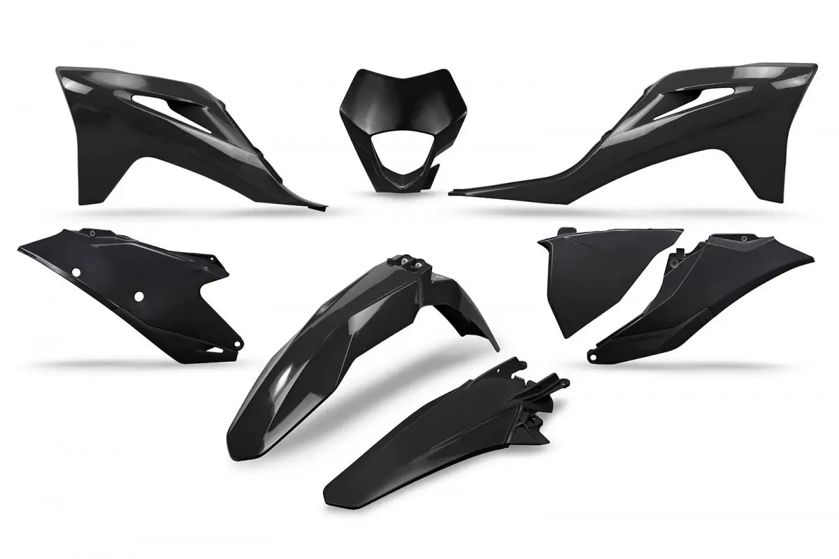 UFO kompletní sada plastů GAS GAS EC / EC-F 250 / 300 / 350 21-23 s krytem světla barva černá (UFO kompletní sada plastů GAS GAS EC / EC-F 250 / 300)