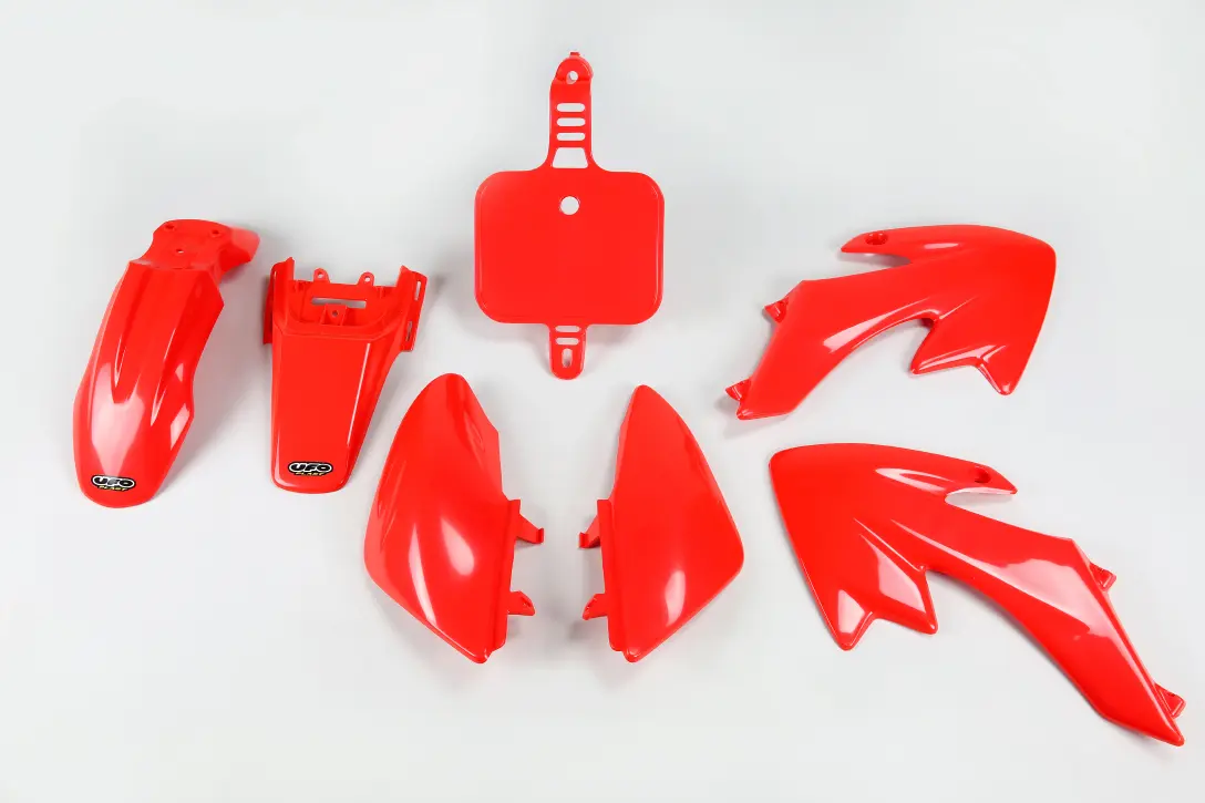 UFO kompletní sada plastů HONDA CRF 50 04-25 barva červená (UFO kompletní sada plastů HONDA CRF 50 04-25 barva červená)