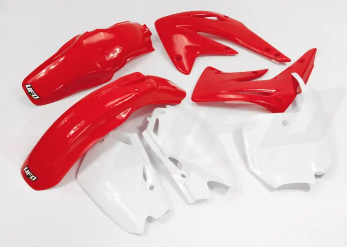 UFO kompletní sada plastů HONDA CR 85 03-17 barva OEM (červená/bílá) (HO109E999) (UFO kompletní sada plastů HONDA CR 85 03-17 barva OEM)