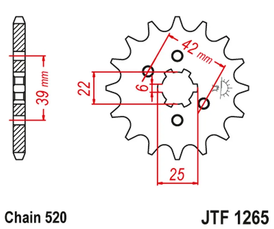 JT řetězové kolo přední 265 12 (26512JT) ( )
