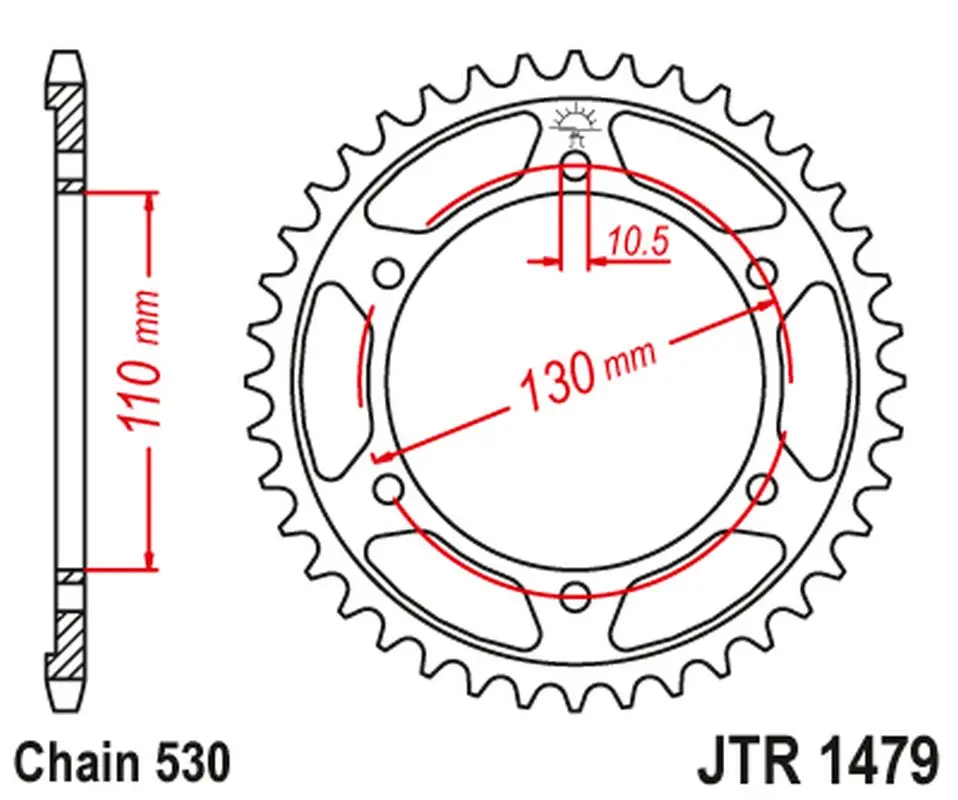 JT rozeta zadní 241 47 YAMAHA YZF-R1 1000 09-14 (24147JT) černá (JT rozeta zadní 241 47 YAMAHA YZF-R1 1000 09-14 (24147JT) černá)