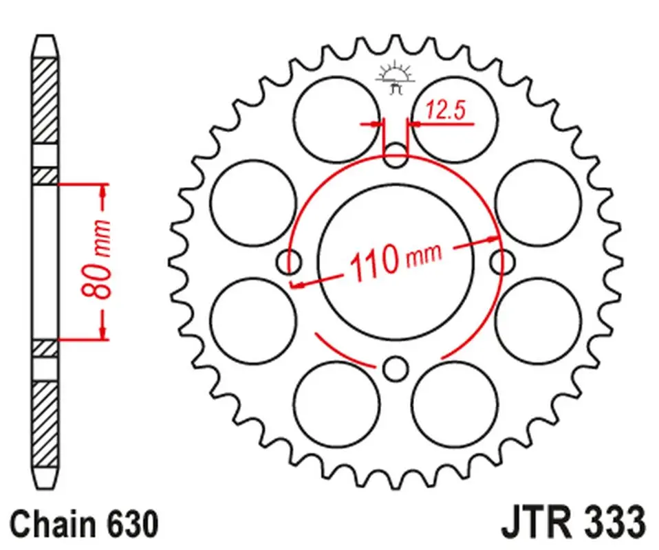 JT zadní řetězové kolečko 333 41 HONDA CB 750 F '77-80' (33341JT) (řetěz 630) (JT zadní řetězové kolečko 333 41 HONDA CB 750 F '77-80' (33341JT))