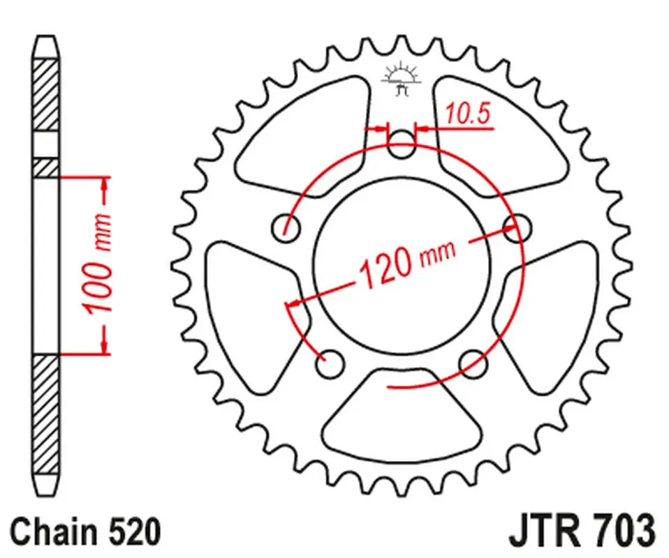 JT rozeta 4396 43 APRILIA RS / TUONO 660 21-24, TUONO FACTORY 660 22 (439643JT) (CM306201) (JT rozeta 4396 43 APRILIA RS / TUONO 660 21-24, TUONO)