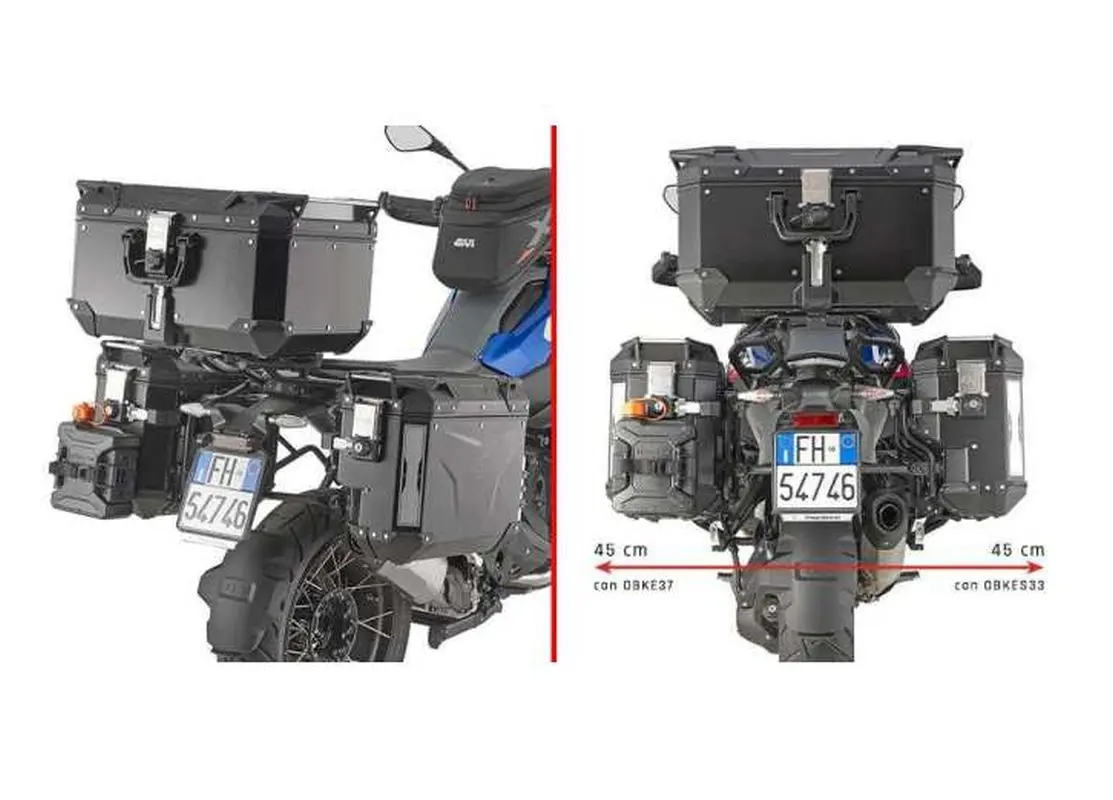 KAPPA boční nosič kufru MONOKEY CAM SIDE BMW R 1300 GS 24-25 - pod kufry KVG K'VOYAGER ALU - pravý KVGS33 WCIĘTY (KAPPA boční nosič kufru MONOKEY CAM)