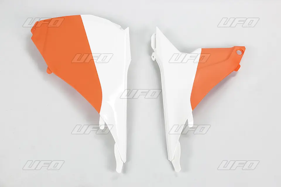 UFO kryty vzduchového filtru KTM SX '13-'16, SXF '13-'15 barva OEM '15 (oranžová/bílá) (UFO kryty vzduchového filtru KTM SX '13-'16, SXF '13-'15)