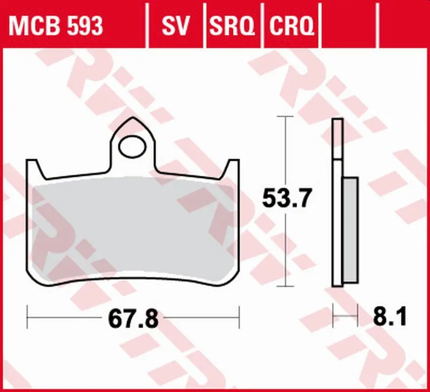 TRW ZF brzdové destičky KH187 sintrované TRACK HONDA CB 250F HORNET 96-01, NTV 600 BROS/NT 650 HAWK 88-90, NR 750 92-, RVF 750R 94-97, CB 900 HORNET
