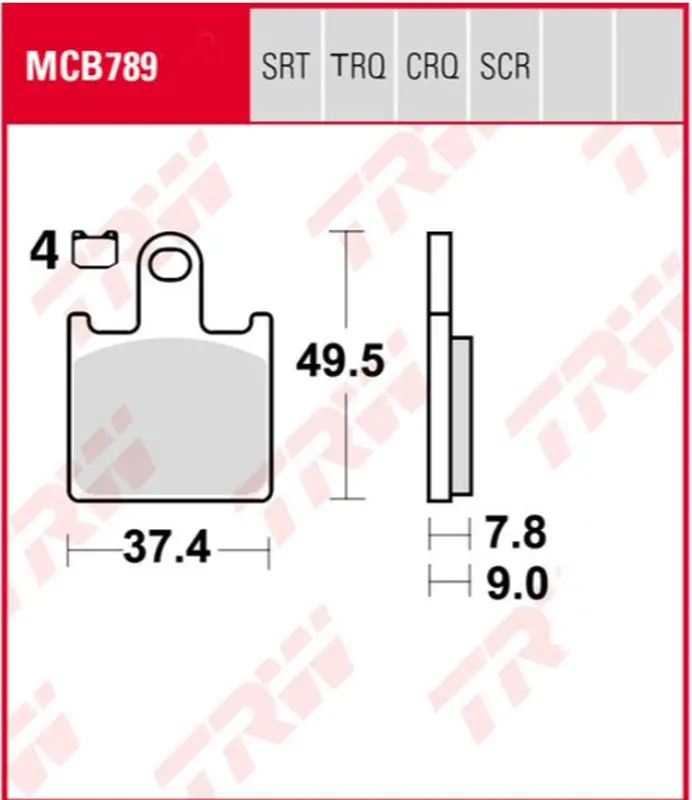 TRW ZF brzdové destičky KH417 sintrované závodní KAWASAKI ZX6R 07-16, Z 750 11-14, přední (nahrazuje MCB789SRQ) (TRW ZF brzdové destičky KH417)