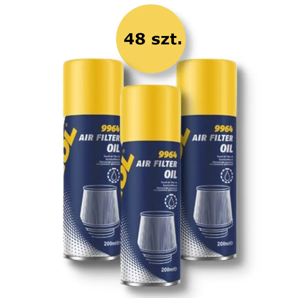 MANNOL AIR FILTER OIL kapalina pro napouštění vzduchových filtrů ve spreji 200ML (9964) - karton 48 kusů (set) (MANNOL AIR FILTER OIL kapalina pro)