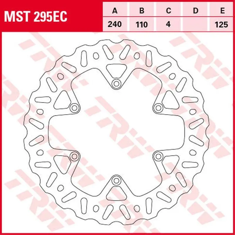 TRW ZF zadní brzdový kotouč BETA RR 250/300/350 13-, RR 390/430/480 15-, RR 400/450/498 12-14 (240X110X4mm) WAVE (TRW ZF zadní brzdový kotouč BETA RR)