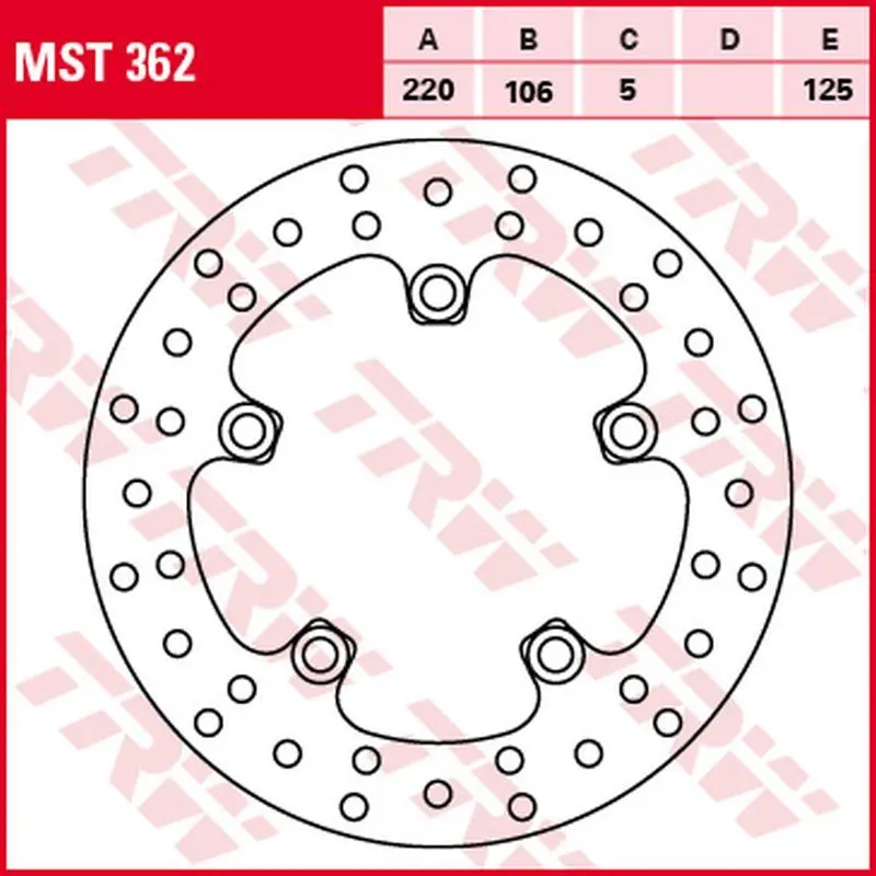 TRW ZF zadní brzdový kotouč YAMAHA YZF R6 03-, MT-10 16-, YZF R1 03-, (220X106X5mm) (NG903;NG903X) (TRW ZF zadní brzdový kotouč YAMAHA YZF R6 03-,)