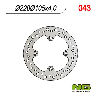 NG brzdový kotouč zadní HONDA XL 125V VARADERO 01-13, XR 400 95-05, XR 250 91-04, CBR 125 R 03-17, CRF 230 07-12, SUZUKI LTZ 400 03-15, LTA400,LT-F