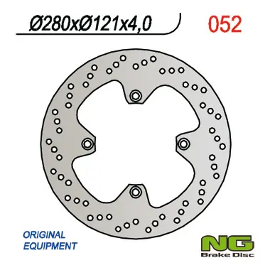 NG přední brzdový kotouč SUZUKI DR 650 90-95, DR 750 BIG 88-90 (280X121X4) (4X10,5mm) (NG přední brzdový kotouč SUZUKI DR 650 90-95, DR 750 BIG 88-90)