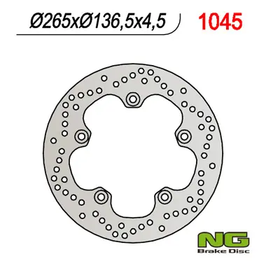 NG zadní brzdový kotouč BMW F 650GS 800/ K1200/ R1200 (265X136X4,5) (5X10mm) (NG zadní brzdový kotouč BMW F 650GS 800/ K1200/ R1200 (265X136X4,5))