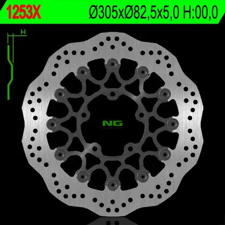 NG přední brzdový kotouč TRIUMPH TIGER 800 10-18, TIGER 1215 12-17 (305X82,5X5) (5X10,5mm) WAVE (NG přední brzdový kotouč TRIUMPH TIGER 800 10-18,)