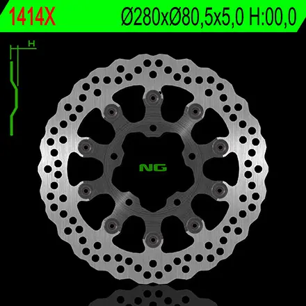 NG brzdový kotouč přední KAWASAKI ZX6R / 6RR / 636 03-04 (280X80,5X5,0) (5X10,5mm) (NG brzdový kotouč přední KAWASAKI ZX6R / 6RR / 636 03-04)