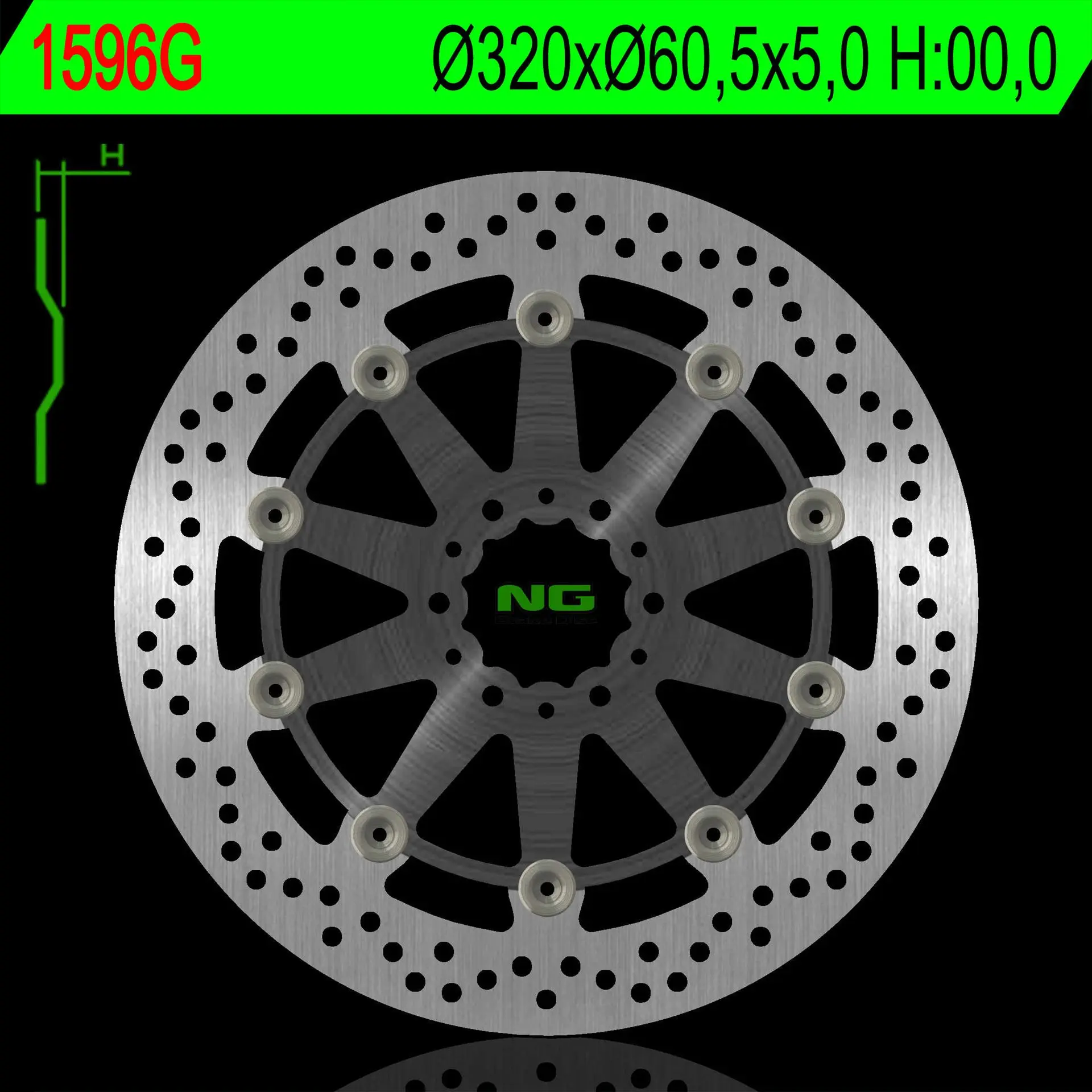 NG přední brzdový kotouč KTM DUKE 390 / ABS 17, RC 250 / 390 / ABS 17 (320X60,5X5,0mm) prostředek hliníkový (NG přední brzdový kotouč KTM DUKE 390 /)