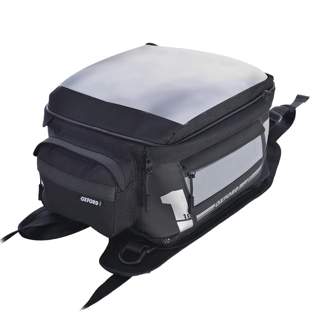 OXFORD brašna na nádrž motocyklu TANK BAG F1 TANK BAG SMALL 18L STRAP ON (upevnění pásky) barva černá objem 18L (nahrazuje OL4) (OXFORD brašna na)