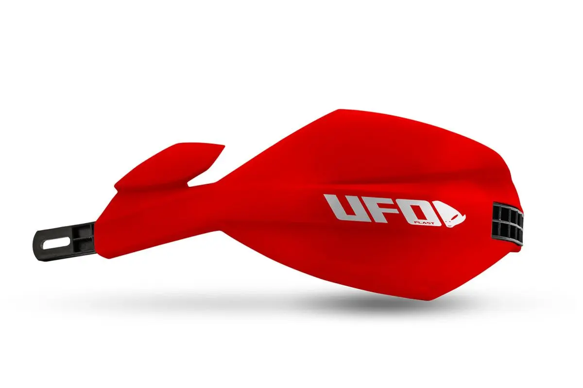 UFO kryty páček MUGAN univerzální komplet s montáží na řidítka 22 i 28mm barva červená (UFO kryty páček MUGAN univerzální komplet s montáží na)