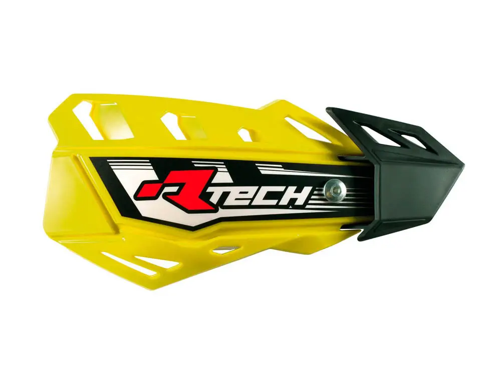 RACETECH (RTECH) chrániče páček FLX CROSS/ENDURO barva žlutá (se 2 typy držáků na řídítka a rukojeti) (RACETECH (RTECH) chrániče páček FLX)